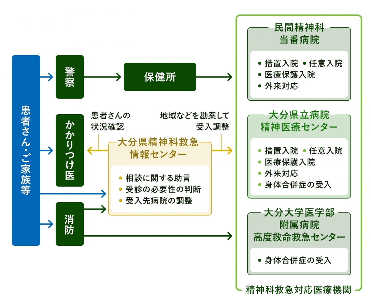 図：大分県精神科医療体制