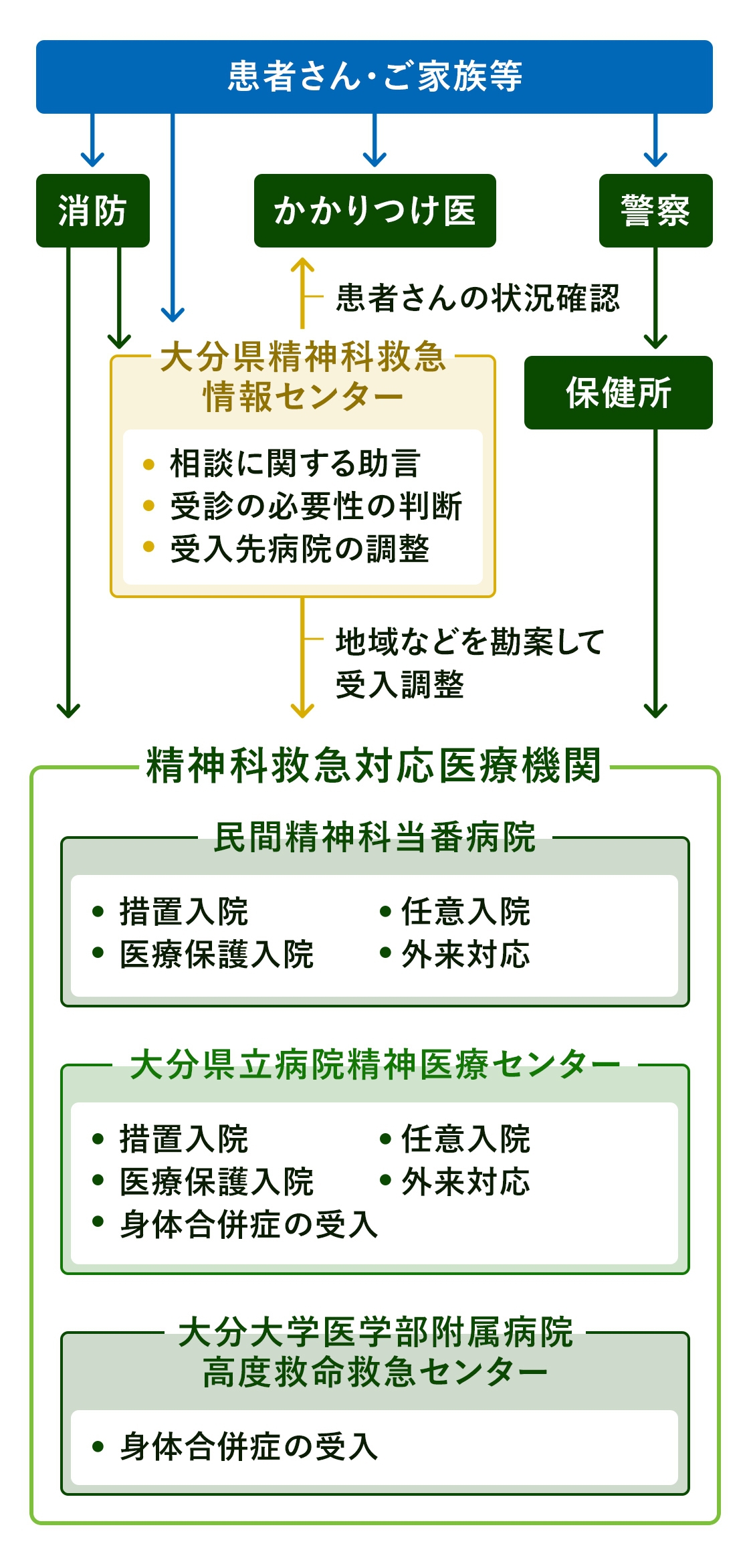 図：大分県精神科医療体制